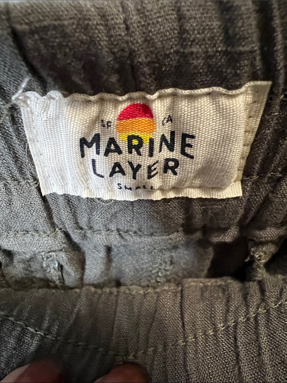 Marine Layer Olive Green Wide Leg Cargo Pants Utility Pull-On - Picture 2 of 10
